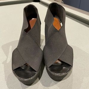 Brown’s black wedge heel sandal
